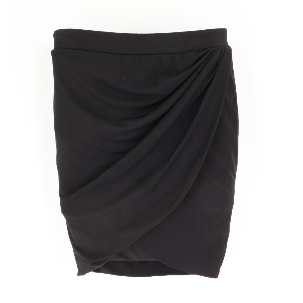 Vera Moda Straight Skirt Stretch Womens 34 XS (27 INCH WAIST) Black Gold Zipper